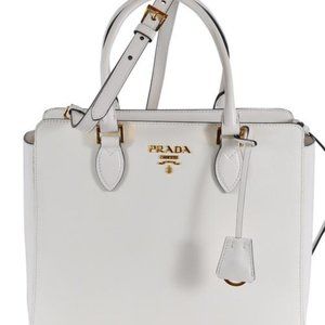 New Borsa A Mano Bianco 2-way Purse White Saffiano